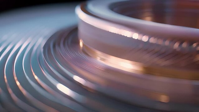 An upclose view of a superconducting wire, highlighting the ultrathin layers of ceramic material that give it its unique properties and enable superconductivity.