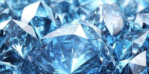 refection caustic of  blue diamond crystal jewel light texture background. blue shiny diamond stone abstract background, 