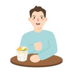 people eating ice teler concept illustration