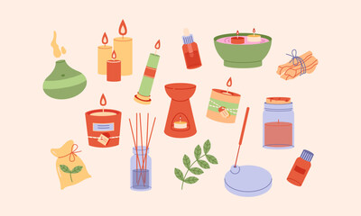 15 vector elements for aromatherapy