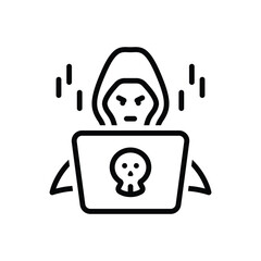 Black line icon for crime 