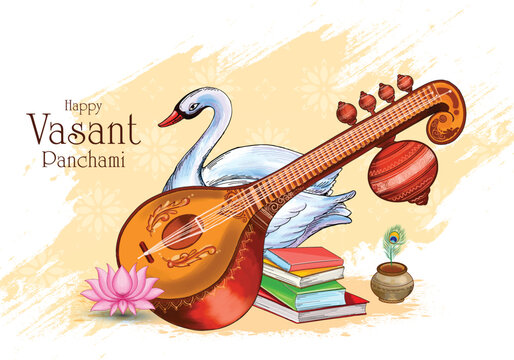 Happy vasant panchami cultural indian festival card background
