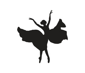 Free vector  female ballet dancer silhouette