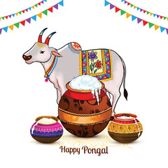 Happy pongal festival celebration card background