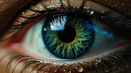 Stunning Macro Shot of Human Eye with Mesmerizing Swirl Pattern in Iris - High-Resolution, Detailed...