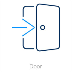 Door and door open icon concept 