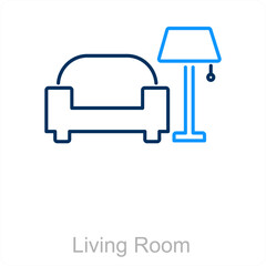 Living Room and home icon concept 
