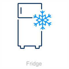 Fridge and cold icon concept 