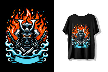 Samurai vector illustration for t-shirt, hoodie, sweater design
