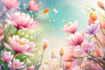 Cosmos flowers blooming in the garden with soft focus background.