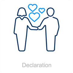 Declaration and couple icon concept 