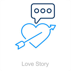 Fototapeta premium Love Story and heart icon concept 