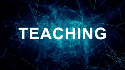 Animated futuristic texts about Tutoring, education and teaching services