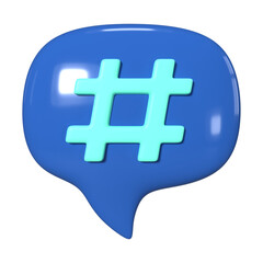 Hashtag 3D Illustration Icon