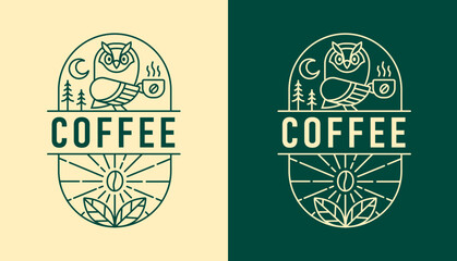 nature coffee line art design template