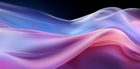 Purple and blue waves along a black background, future tech background