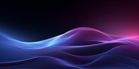 Purple and blue waves along a black background, future tech background