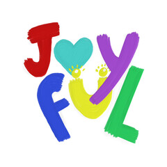 Joyful typography design on colorful