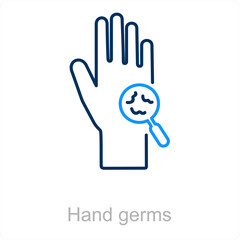 Hand Germs and drop icon concept 