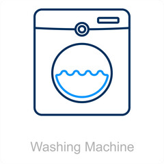Washing Machine and machine icon concept 