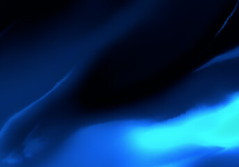 Abstract image with a mottled flow pattern of turquoise light on a dark azure background.