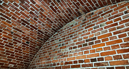 Red burnt brick. Background or texture of blocks of different colors