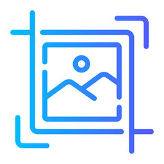 crop Line Gradient Icon