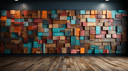 Captivating Wooden Wallpaper Background in Trending Multicolor Scheme. Generative AI