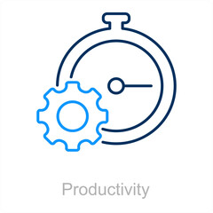 Productivity and gear icon concept 