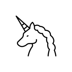 Unicorn outline icons, minimalist vector illustration ,simple transparent graphic element .Isolated on white background