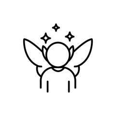 Fairy outline icons, minimalist vector illustration ,simple transparent graphic element .Isolated on white background