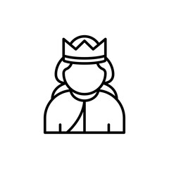 King outline icons, minimalist vector illustration ,simple transparent graphic element .Isolated on white background