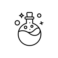 Magic potion outline icons, minimalist vector illustration ,simple transparent graphic element .Isolated on white background
