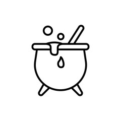 Cauldron outline icons, minimalist vector illustration ,simple transparent graphic element .Isolated on white background