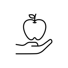 Apple outline icons, minimalist vector illustration ,simple transparent graphic element .Isolated on white background