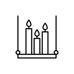 Candle light outline icons, minimalist vector illustration ,simple transparent graphic element .Isolated on white background