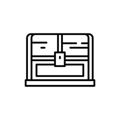 Treasure chest outline icons, minimalist vector illustration ,simple transparent graphic element .Isolated on white background