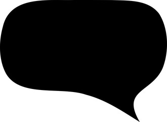 Speech bubble silhouette icon vector illustration. Comic bubble symbol hand drawing design element