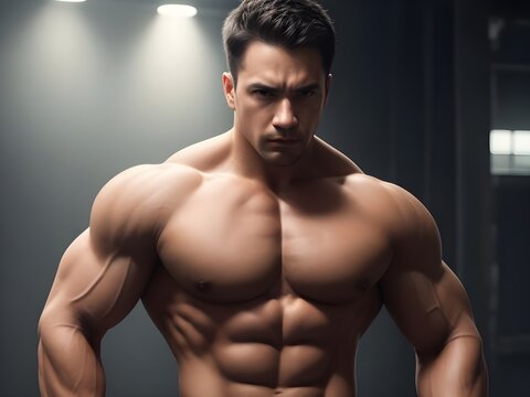 portrait of a bodybuilding men