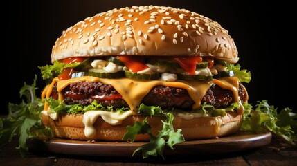 Ultimate Cheeseburger Classic on Transparent Background
