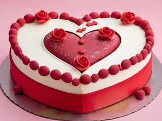 Valentine heart shape cake 