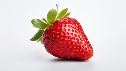 a single strawberry on white background