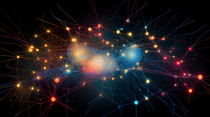 Fototapeta premium Graphical representation of the neural network in the human brain
