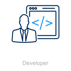 Developer and code icon concept 