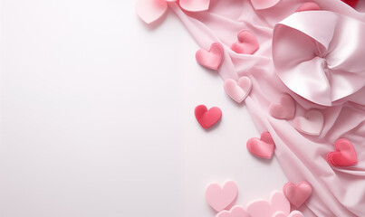 Pink heart abstract background for valentines day greeting card