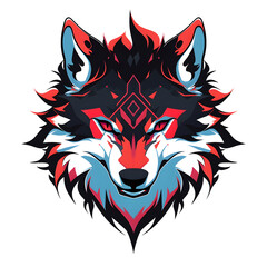 Stylish Wolf Graphic for T-Shirt Printing, Isolated on White