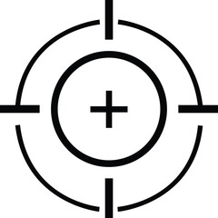 Target destination icon. Aim sniper . Focus cursor bull eye mark . Vector, Gun Sight Crosshairs Bullseye. sniper rifle target. Focus target vector icon. Target goal, focus arrow. marketing aim design,