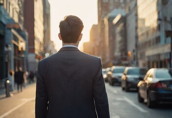 Office Managers and Business People Commute to Work in the Morning or from Office on a Sunny Day on Foot.
