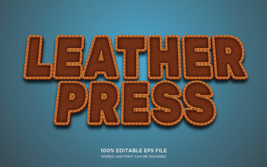 leather press 3D editable text style effect	
