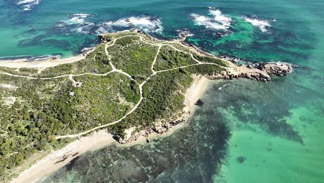 point peron aerial drone footage turquoise sea 4k 